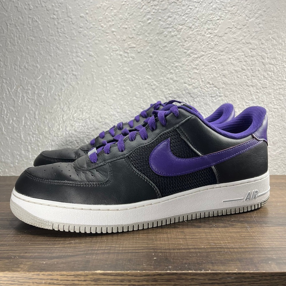 Nike By You Air Force 1 Low Men's Black Purple Shoes - Men's Size 13 - Picture 2 of 9